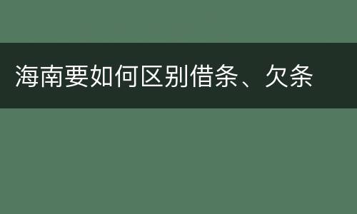 海南要如何区别借条、欠条