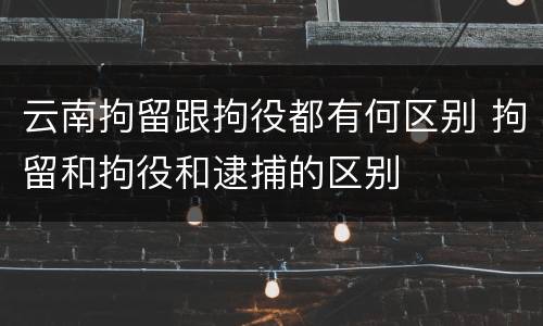 云南拘留跟拘役都有何区别 拘留和拘役和逮捕的区别