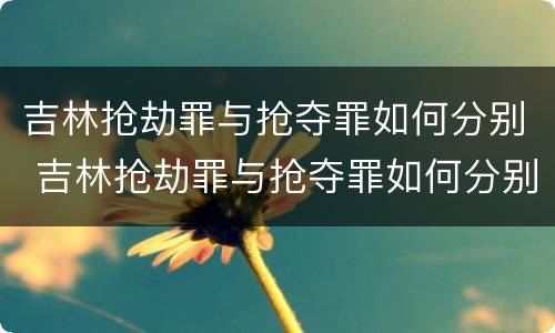 吉林抢劫罪与抢夺罪如何分别 吉林抢劫罪与抢夺罪如何分别判刑