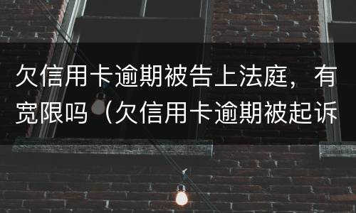 欠信用卡逾期被告上法庭，有宽限吗（欠信用卡逾期被起诉）
