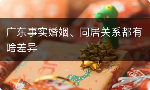 广东事实婚姻、同居关系都有啥差异