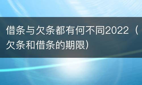 借条与欠条都有何不同2022（欠条和借条的期限）