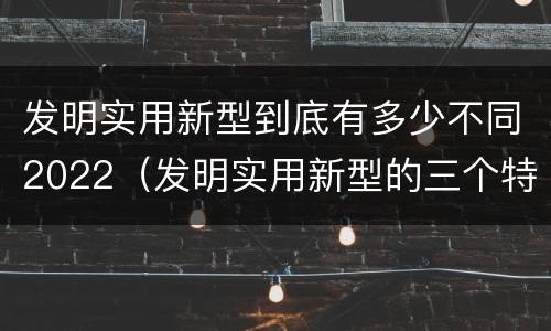 发明实用新型到底有多少不同2022（发明实用新型的三个特点）