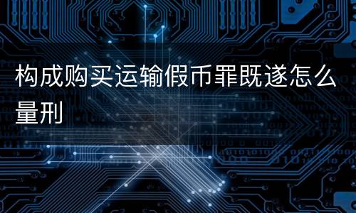 构成购买运输假币罪既遂怎么量刑