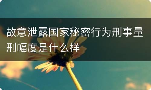 故意泄露国家秘密行为刑事量刑幅度是什么样