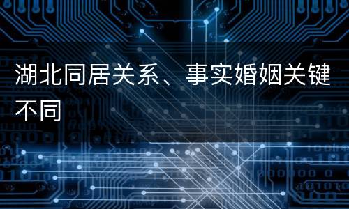 湖北同居关系、事实婚姻关键不同
