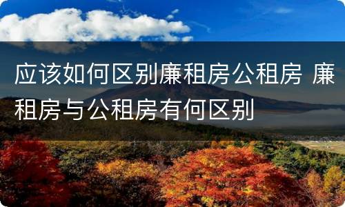 应该如何区别廉租房公租房 廉租房与公租房有何区别