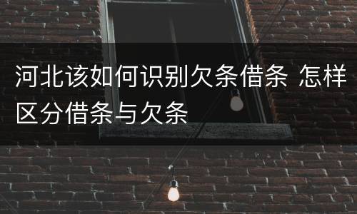 河北该如何识别欠条借条 怎样区分借条与欠条