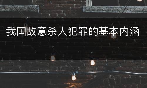 我国故意杀人犯罪的基本内涵