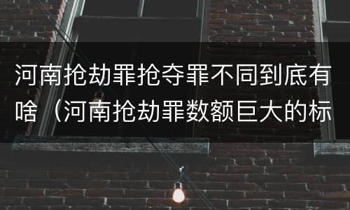 河南抢劫罪抢夺罪不同到底有啥（河南抢劫罪数额巨大的标准）
