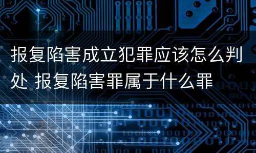 报复陷害成立犯罪应该怎么判处 报复陷害罪属于什么罪
