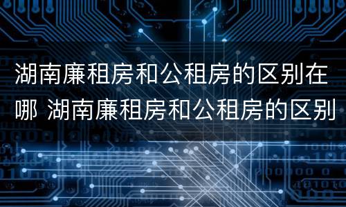 湖南廉租房和公租房的区别在哪 湖南廉租房和公租房的区别在哪儿