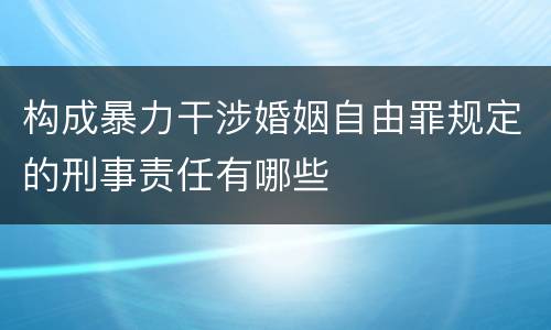构成暴力干涉婚姻自由罪规定的刑事责任有哪些