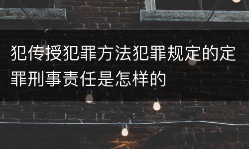 犯传授犯罪方法犯罪规定的定罪刑事责任是怎样的