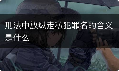 刑法中放纵走私犯罪名的含义是什么