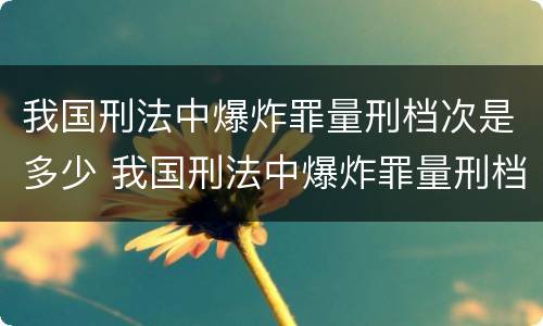 我国刑法中爆炸罪量刑档次是多少 我国刑法中爆炸罪量刑档次是多少呢