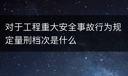 对于工程重大安全事故行为规定量刑档次是什么