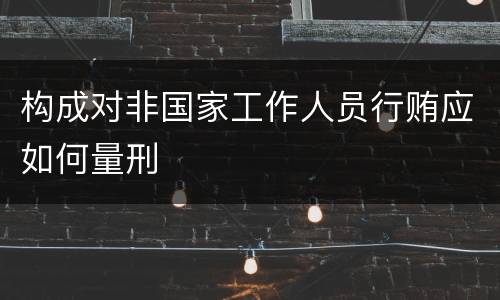 构成对非国家工作人员行贿应如何量刑