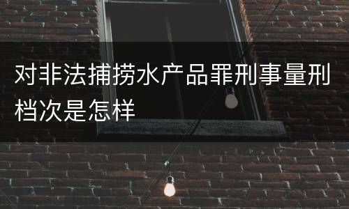 对非法捕捞水产品罪刑事量刑档次是怎样