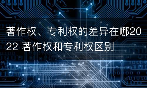 著作权、专利权的差异在哪2022 著作权和专利权区别