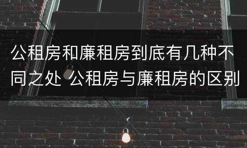 公租房和廉租房到底有几种不同之处 公租房与廉租房的区别都在此,别再搞错了!