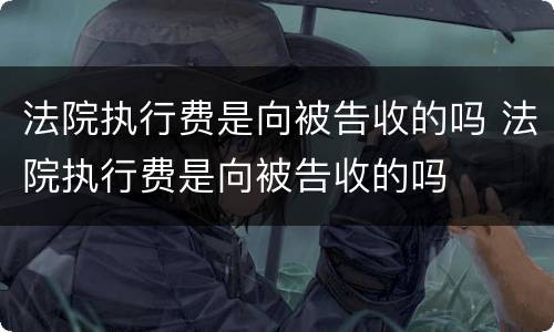 法院执行费是向被告收的吗 法院执行费是向被告收的吗