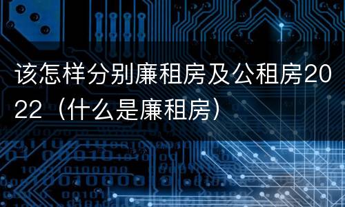 该怎样分别廉租房及公租房2022（什么是廉租房）