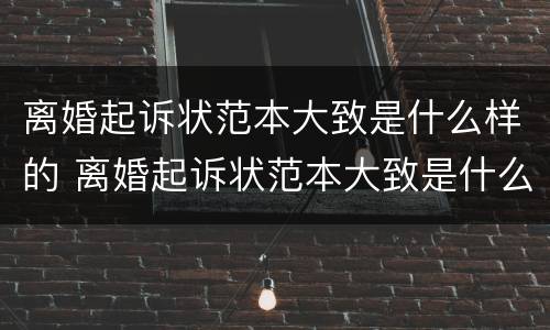 离婚起诉状范本大致是什么样的 离婚起诉状范本大致是什么样的图片
