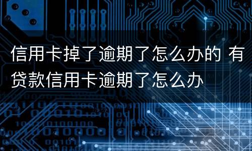 信用卡掉了逾期了怎么办的 有贷款信用卡逾期了怎么办