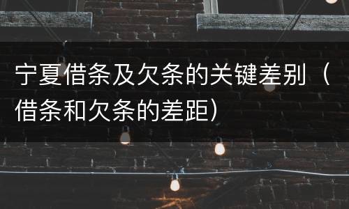 宁夏借条及欠条的关键差别（借条和欠条的差距）
