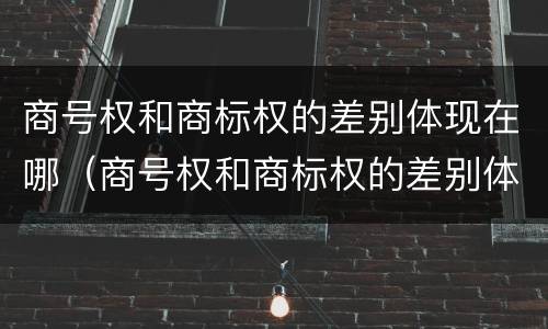 商号权和商标权的差别体现在哪（商号权和商标权的差别体现在哪些方面）