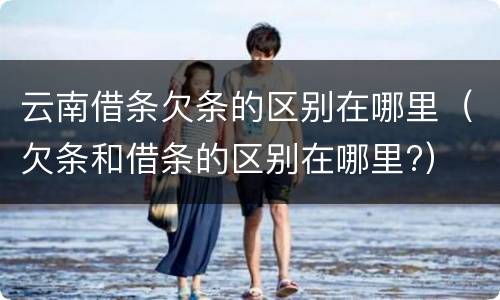 云南借条欠条的区别在哪里（欠条和借条的区别在哪里?）