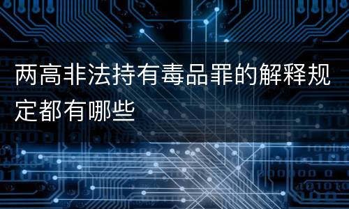 两高非法持有毒品罪的解释规定都有哪些