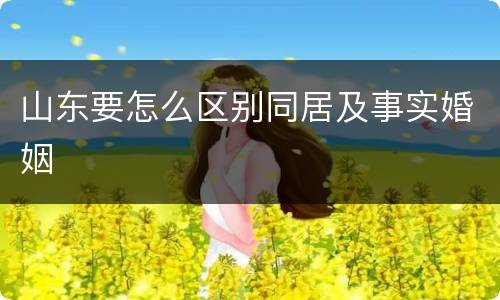 山东要怎么区别同居及事实婚姻