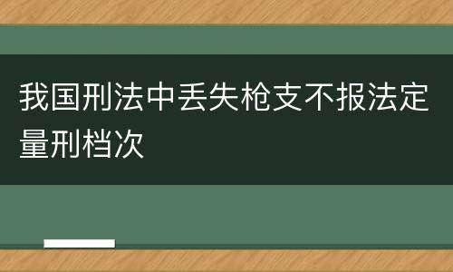 我国刑法中丢失枪支不报法定量刑档次