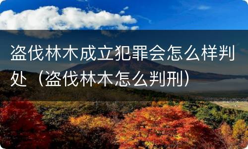 盗伐林木成立犯罪会怎么样判处（盗伐林木怎么判刑）