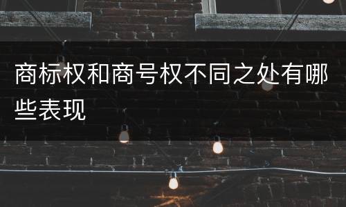 商标权和商号权不同之处有哪些表现