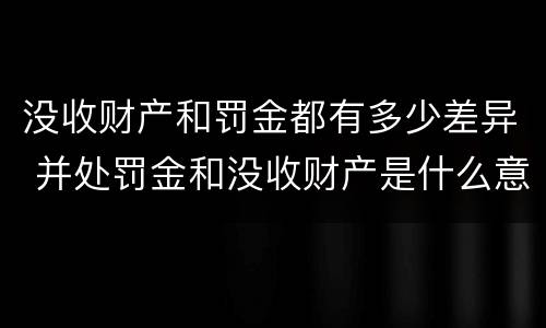 没收财产和罚金都有多少差异 并处罚金和没收财产是什么意思