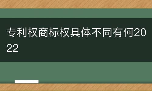 专利权商标权具体不同有何2022