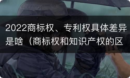 2022商标权、专利权具体差异是啥（商标权和知识产权的区别）