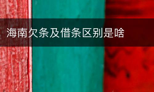 海南欠条及借条区别是啥