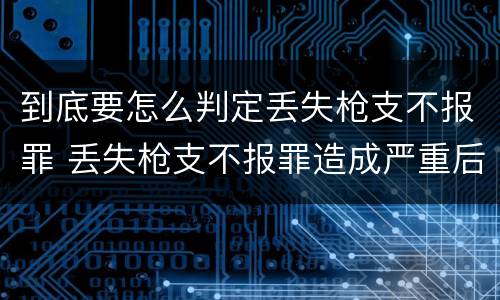 到底要怎么判定丢失枪支不报罪 丢失枪支不报罪造成严重后果