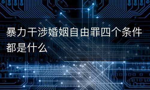 暴力干涉婚姻自由罪四个条件都是什么