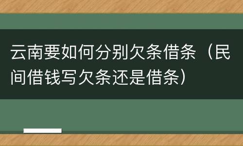 云南要如何分别欠条借条（民间借钱写欠条还是借条）