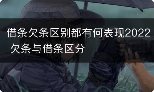借条欠条区别都有何表现2022 欠条与借条区分