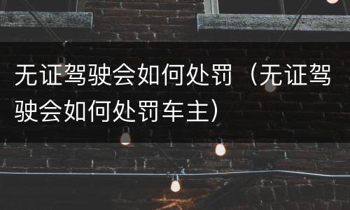 无证驾驶会如何处罚（无证驾驶会如何处罚车主）
