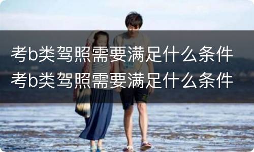 考b类驾照需要满足什么条件 考b类驾照需要满足什么条件