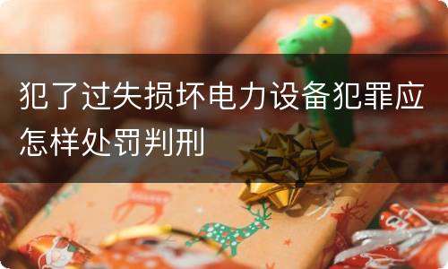 犯了过失损坏电力设备犯罪应怎样处罚判刑