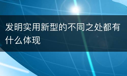 发明实用新型的不同之处都有什么体现