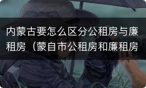 内蒙古要怎么区分公租房与廉租房（蒙自市公租房和廉租房）